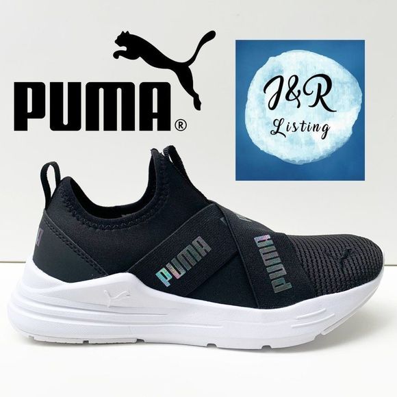 Puma Shoes - Puma Essential Black Comfort Slip On Sneaker Shoes Size 5Y / 6.5-7 Women